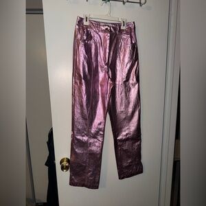 Shimmering Pink Straight Leg Women's Jeans